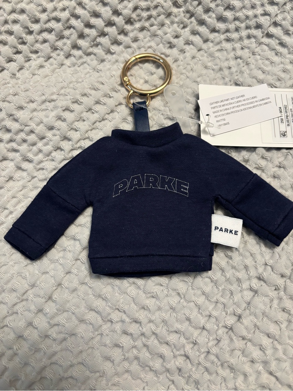 Parke Navy Mini Sweater Keychain Card Holder